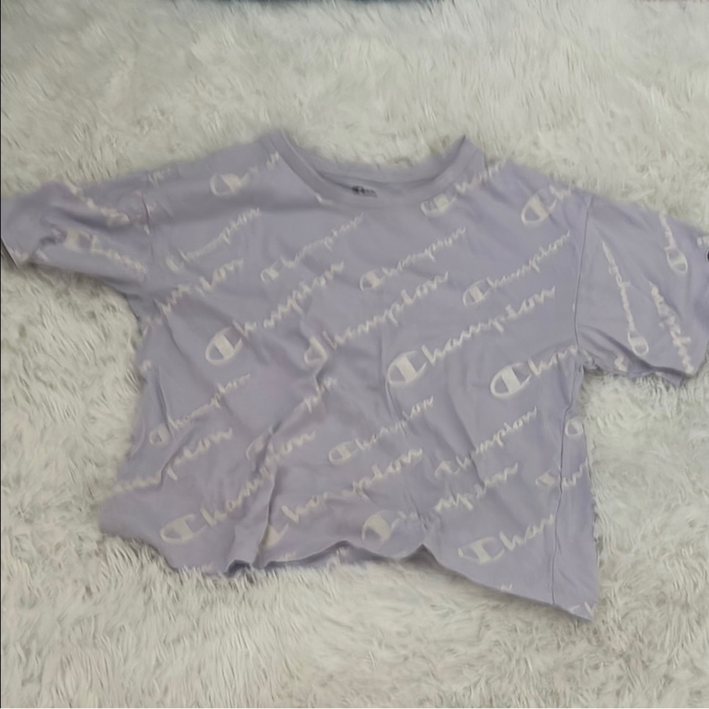 Champion Light Purple Logo Tee